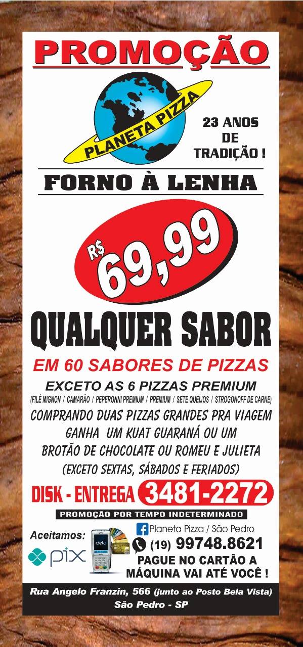 Planeta Pizza São Pedro cardápio