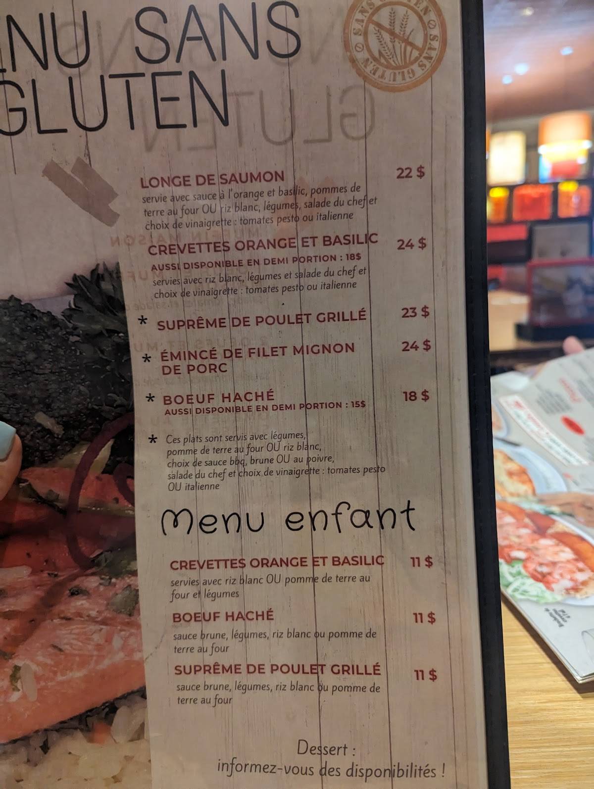 Menu de Plus Restaurant Bar