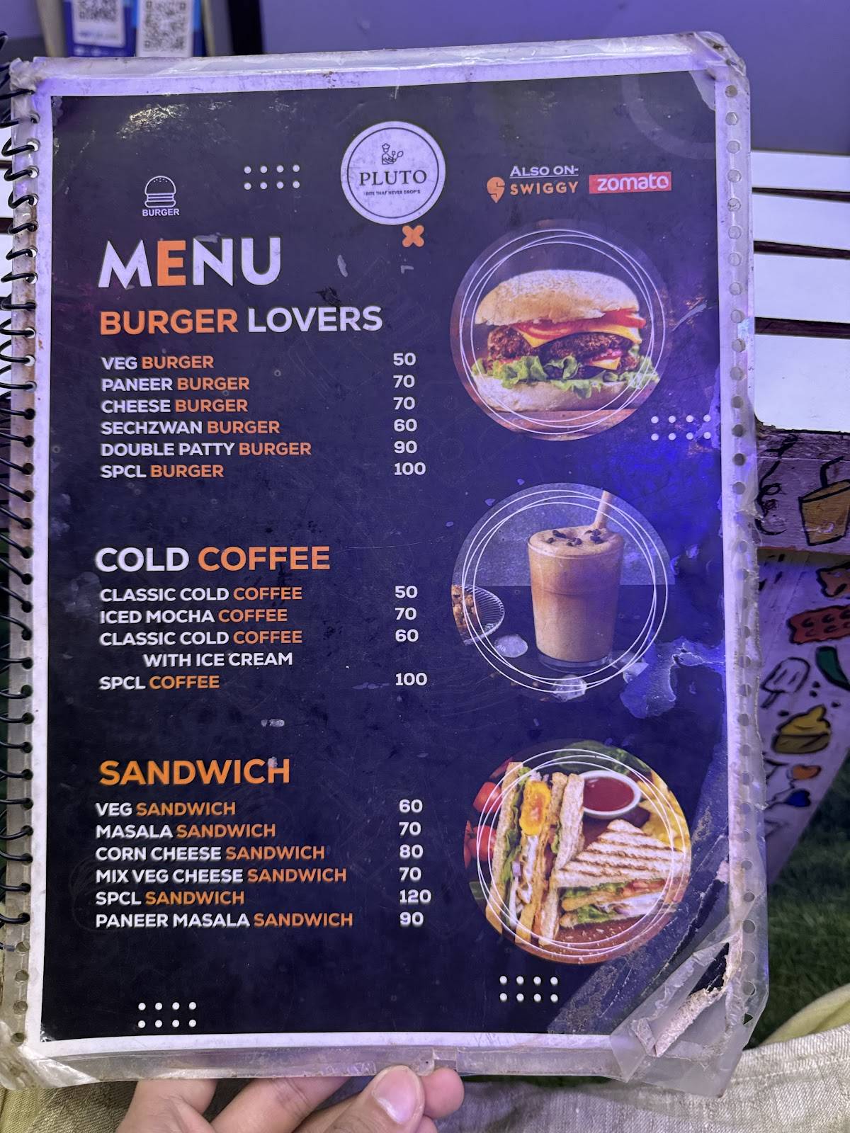 Pluto India Food menu