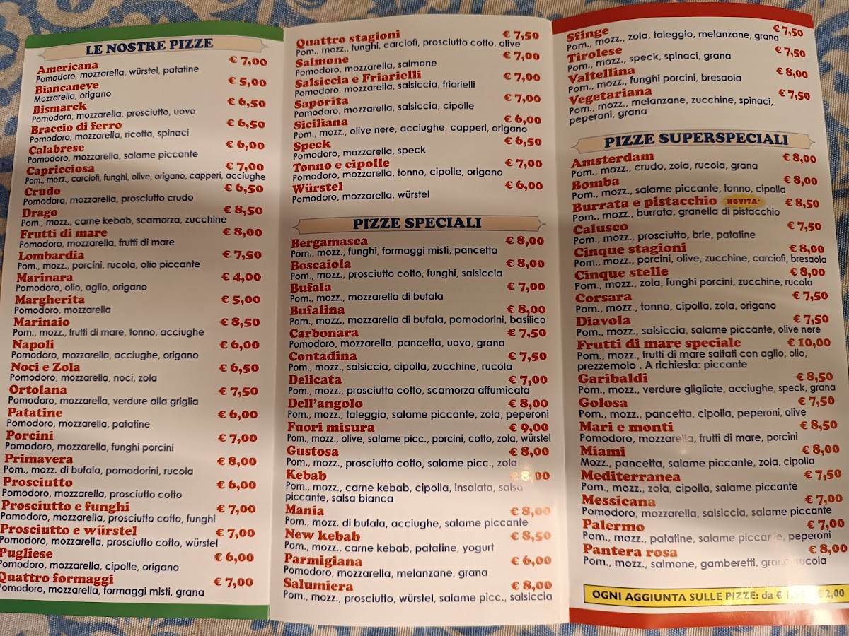 Menu di Pomodoro e Basilico 