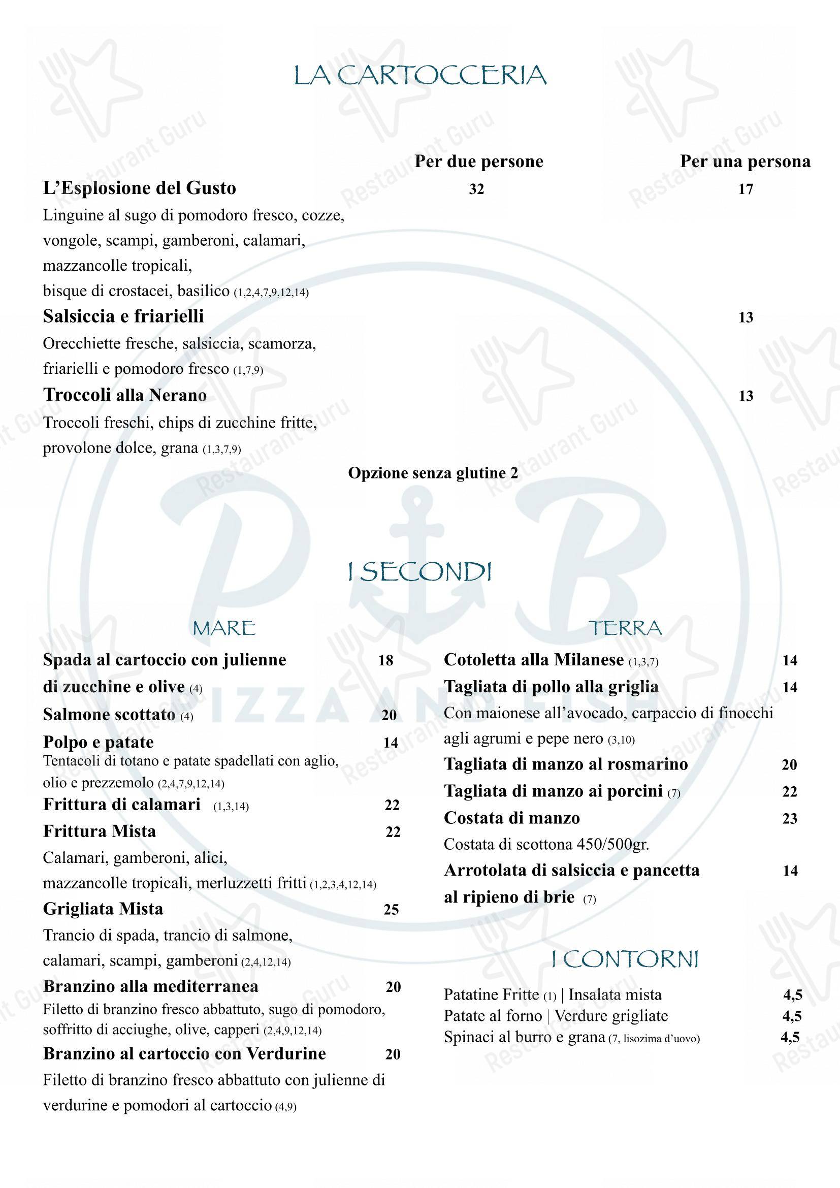 Menu pour Pomodoro e Basilico restaurant