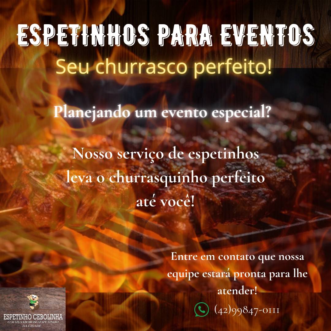 Espetinho Cebolinha cardápio