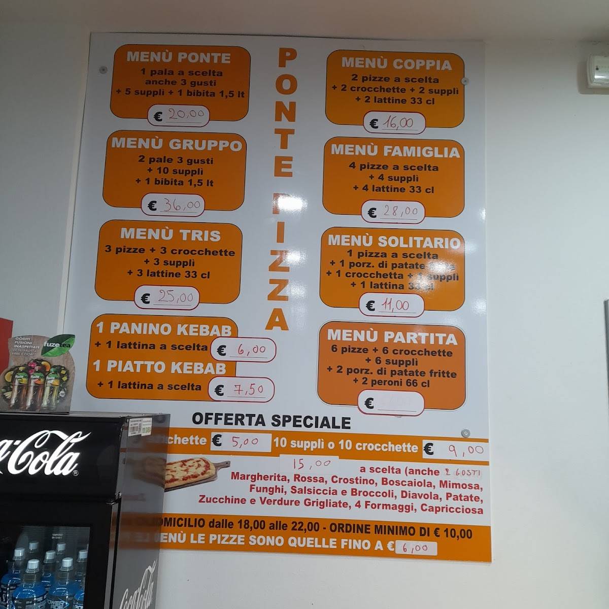 Menu di Ponte Pizza Roma 