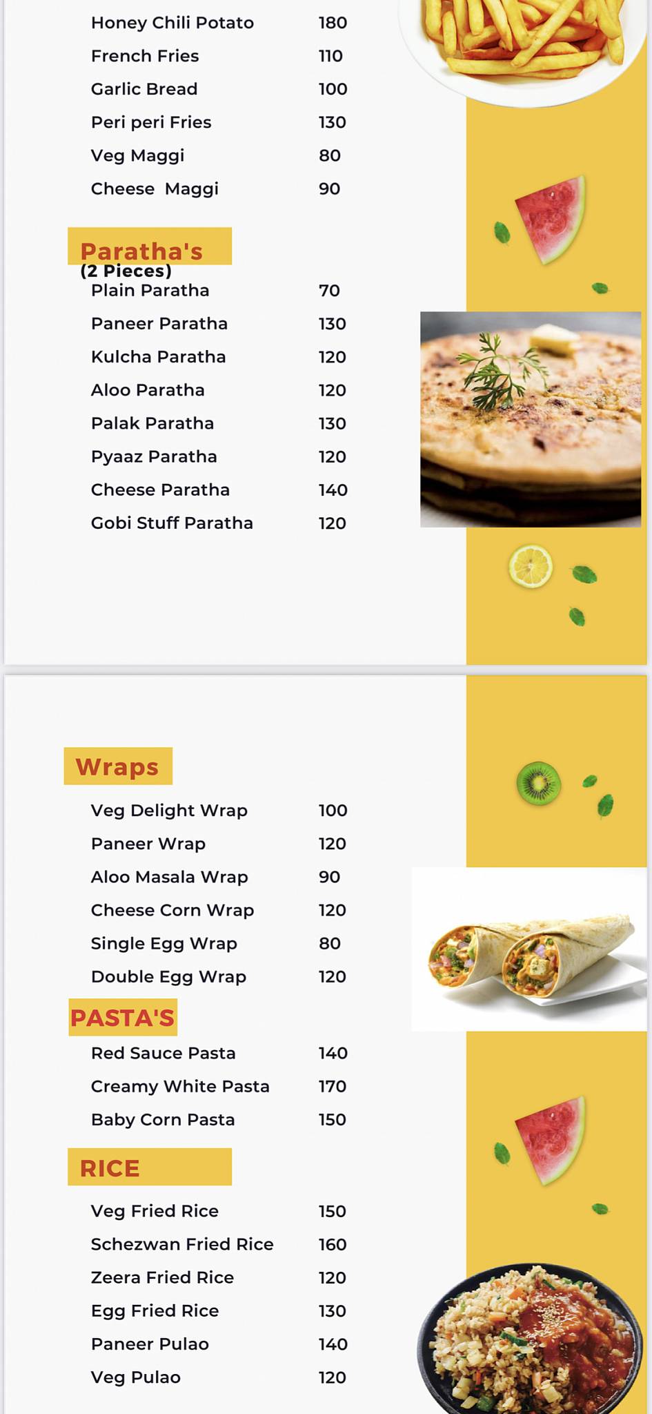 Popeye's Kitchen menu