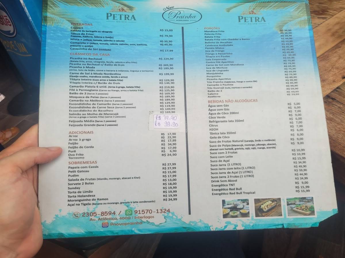 Prainha Bar e Grill cardápio