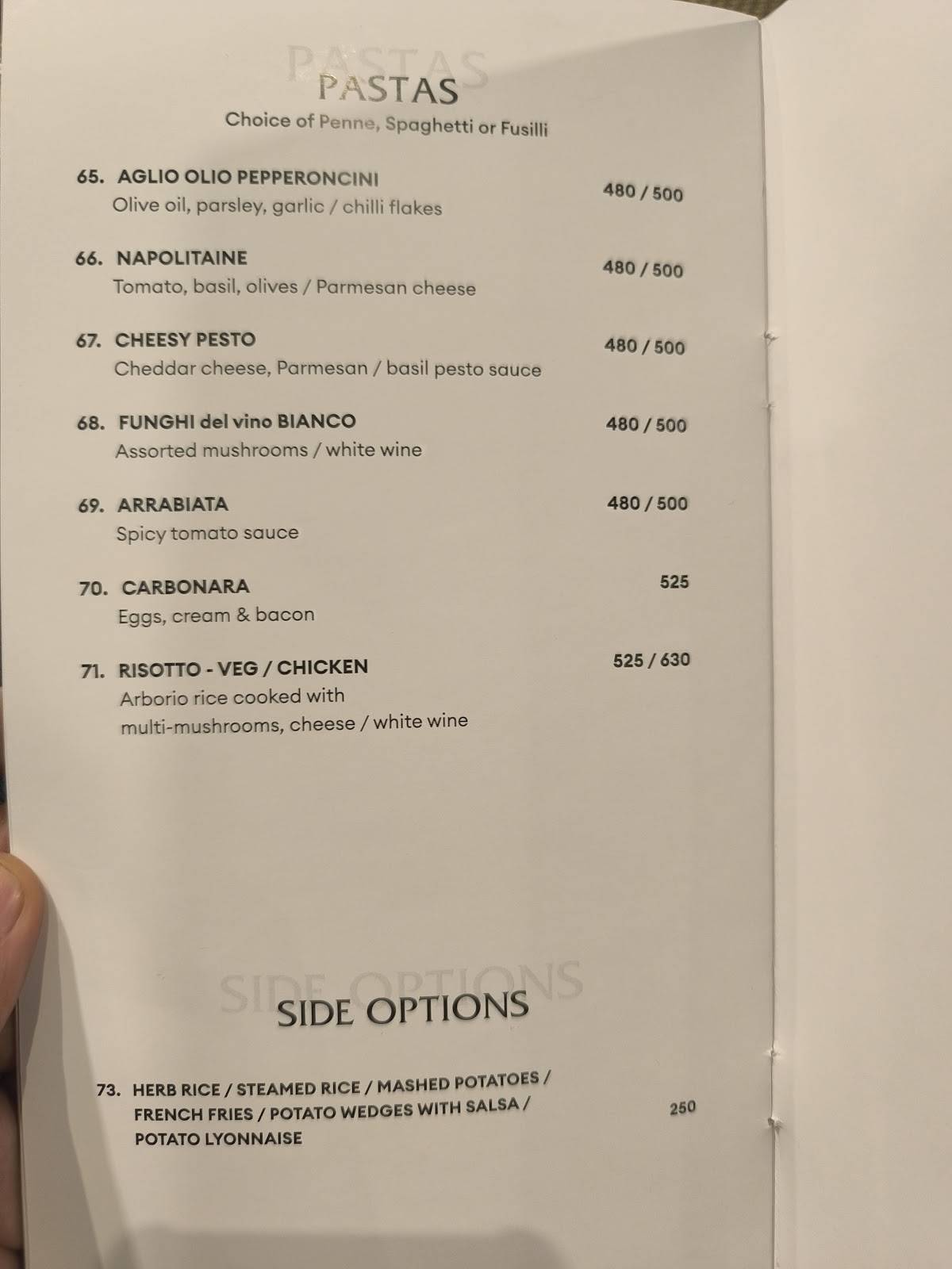Prez Restaurant menu