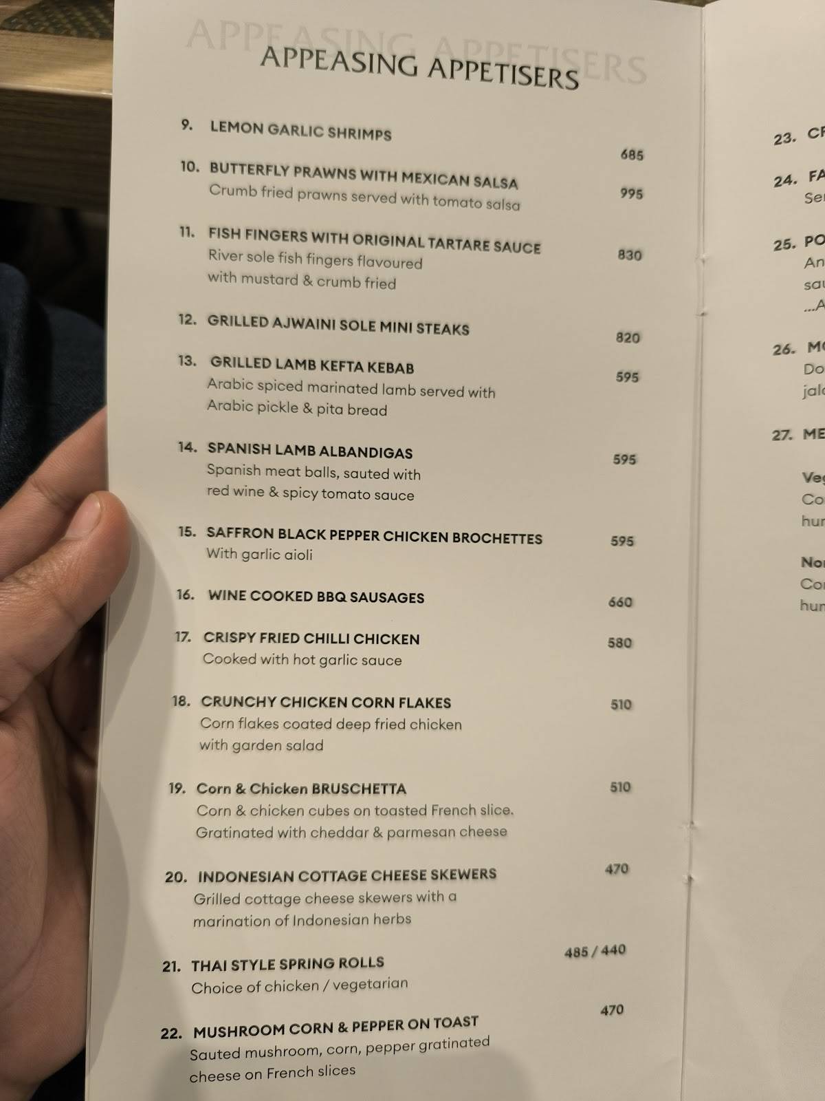 Prez Restaurant menu