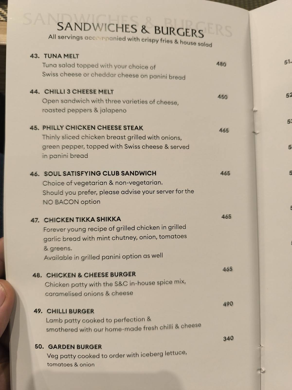 Prez Restaurant menu