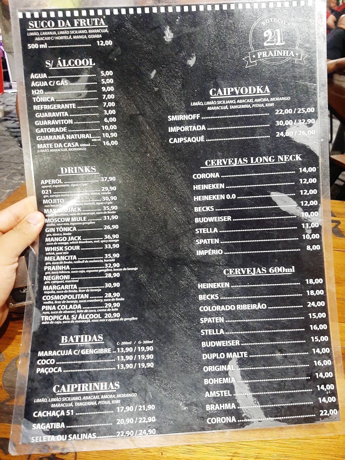 Bafo da Prainha cardápio