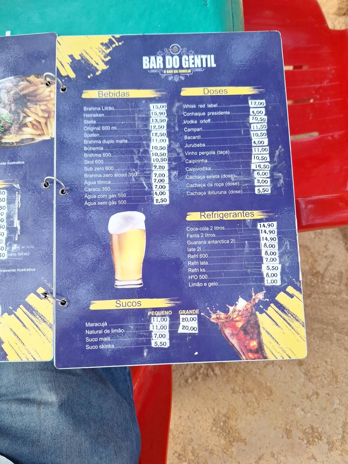 Bar Do Gentil O Melhor Tira Gosto Da Cidade cardápio