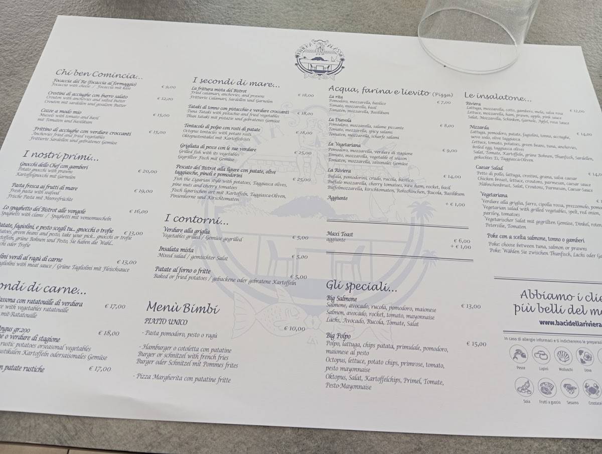Menu di Baci a tavola 