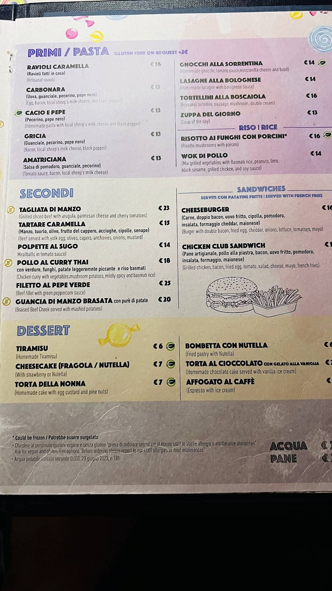 Menu di Caramella 