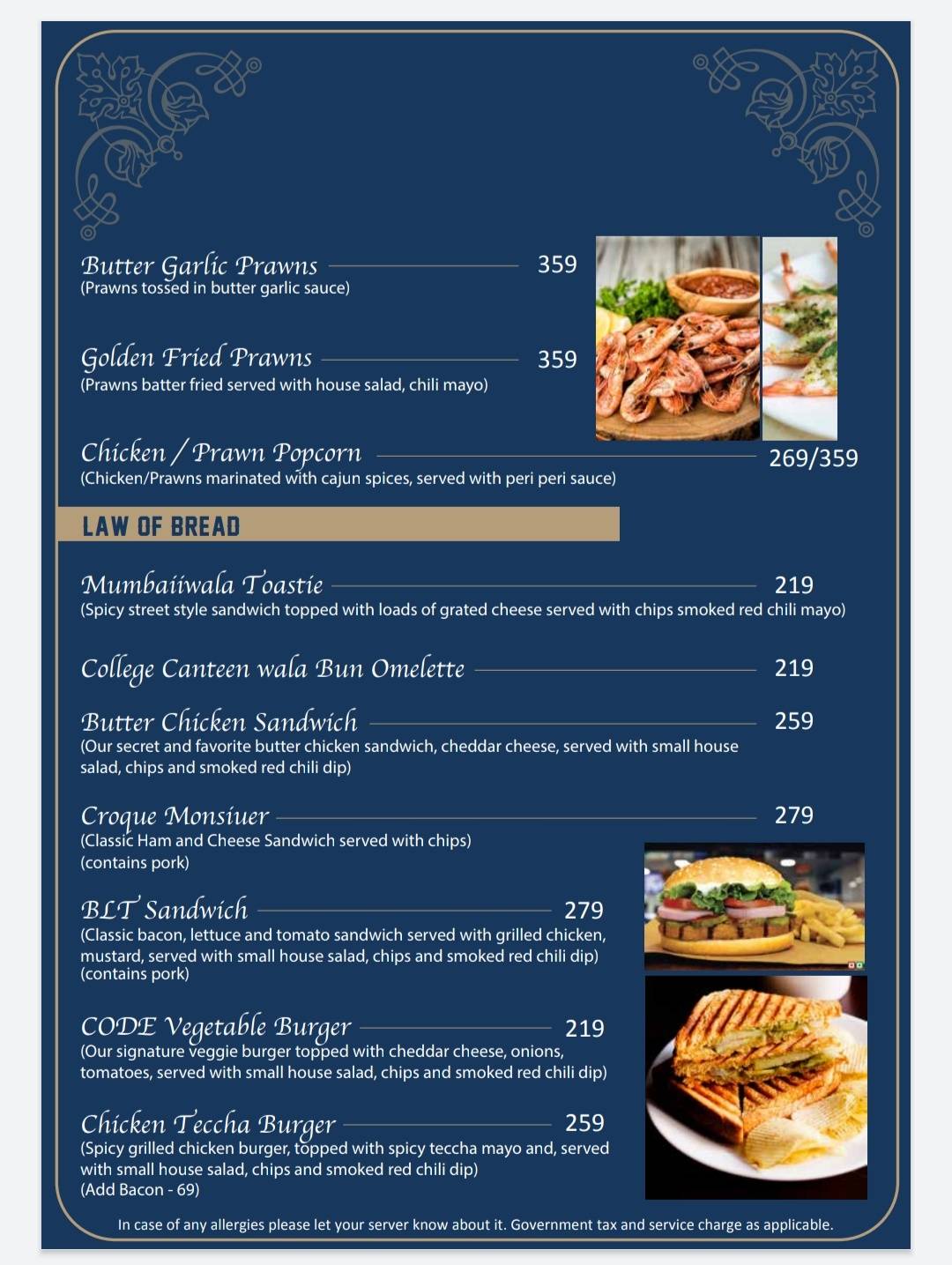 Code The Speakeasy Bar menu