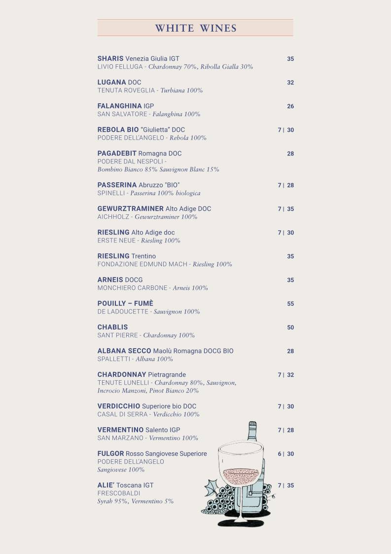 Menu de Darsena Sunset