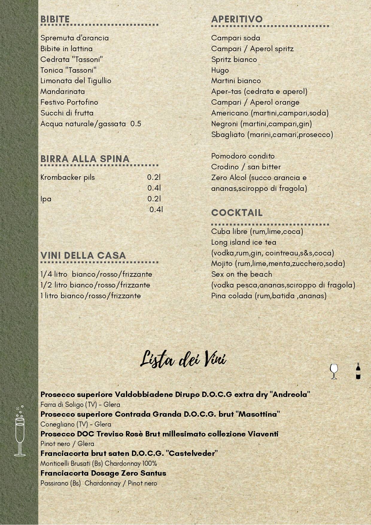 Menu di H2O Accadueocafè 