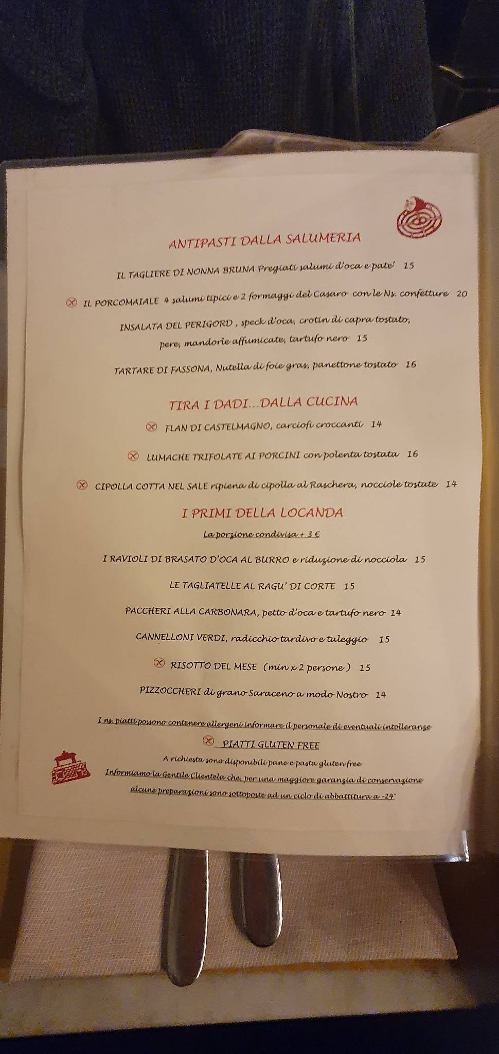 Menu di L'Oca Ciuca 