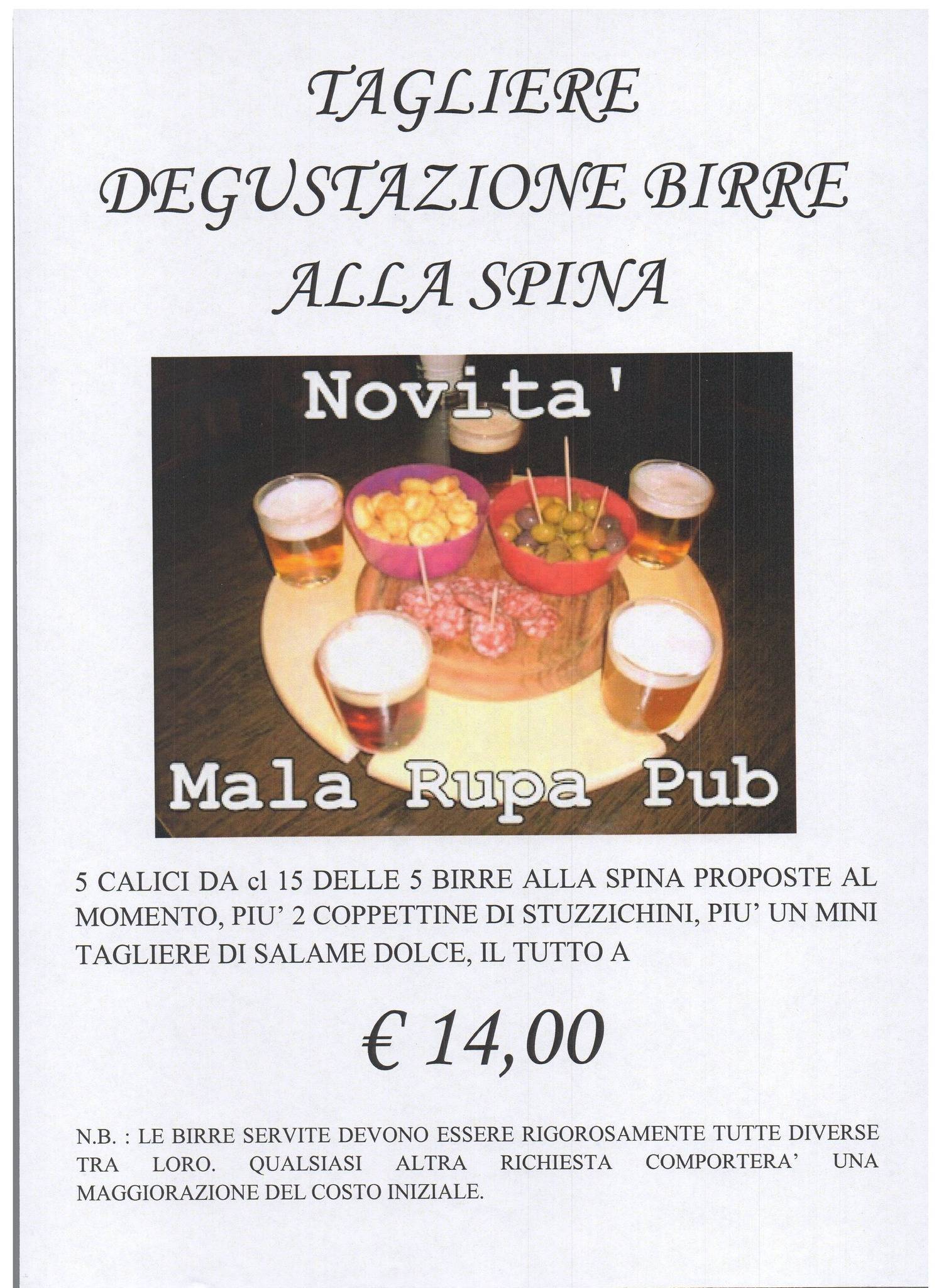 Menu di Mala Rupa Pub 