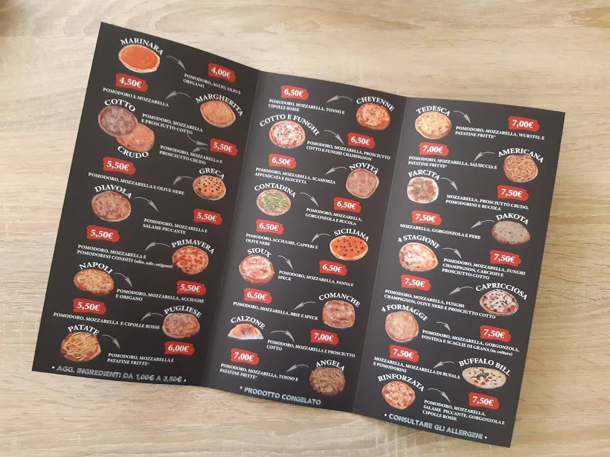 Menu di Old West Cameri 