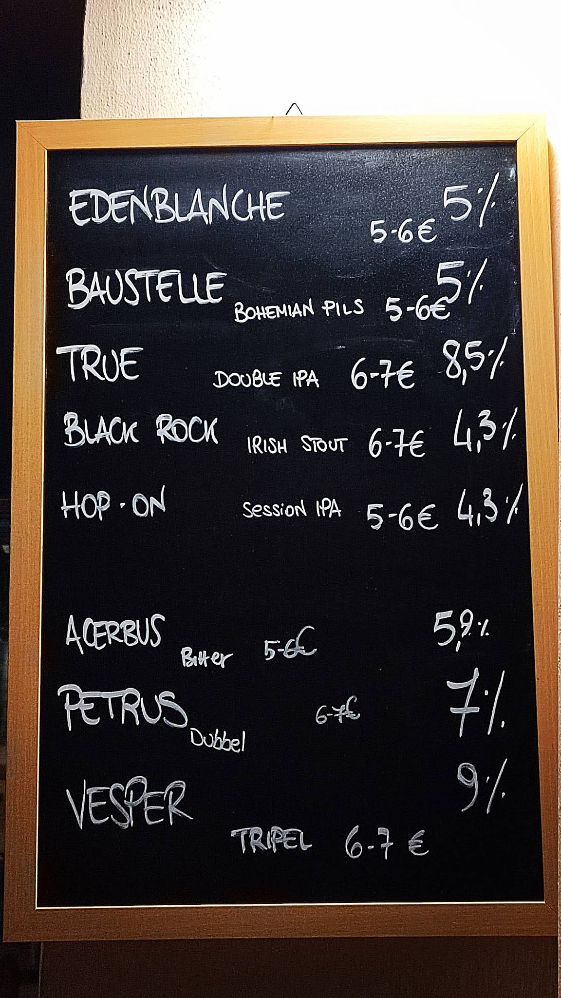 Menu di Pub Oro Birra 