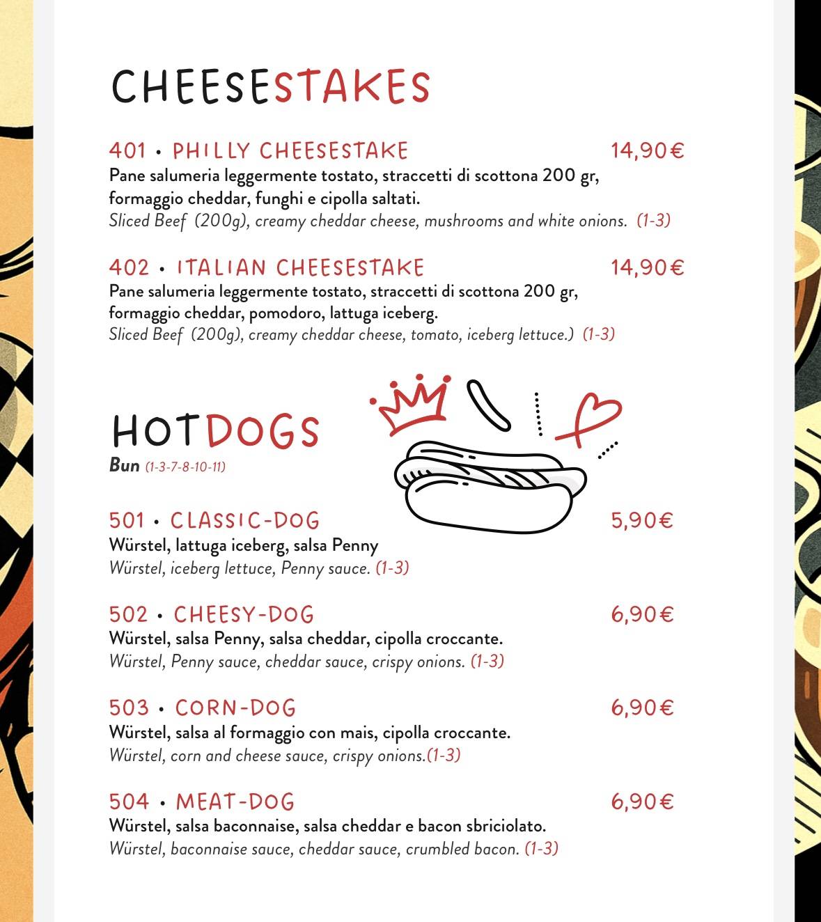 Menu di Penny Burger 