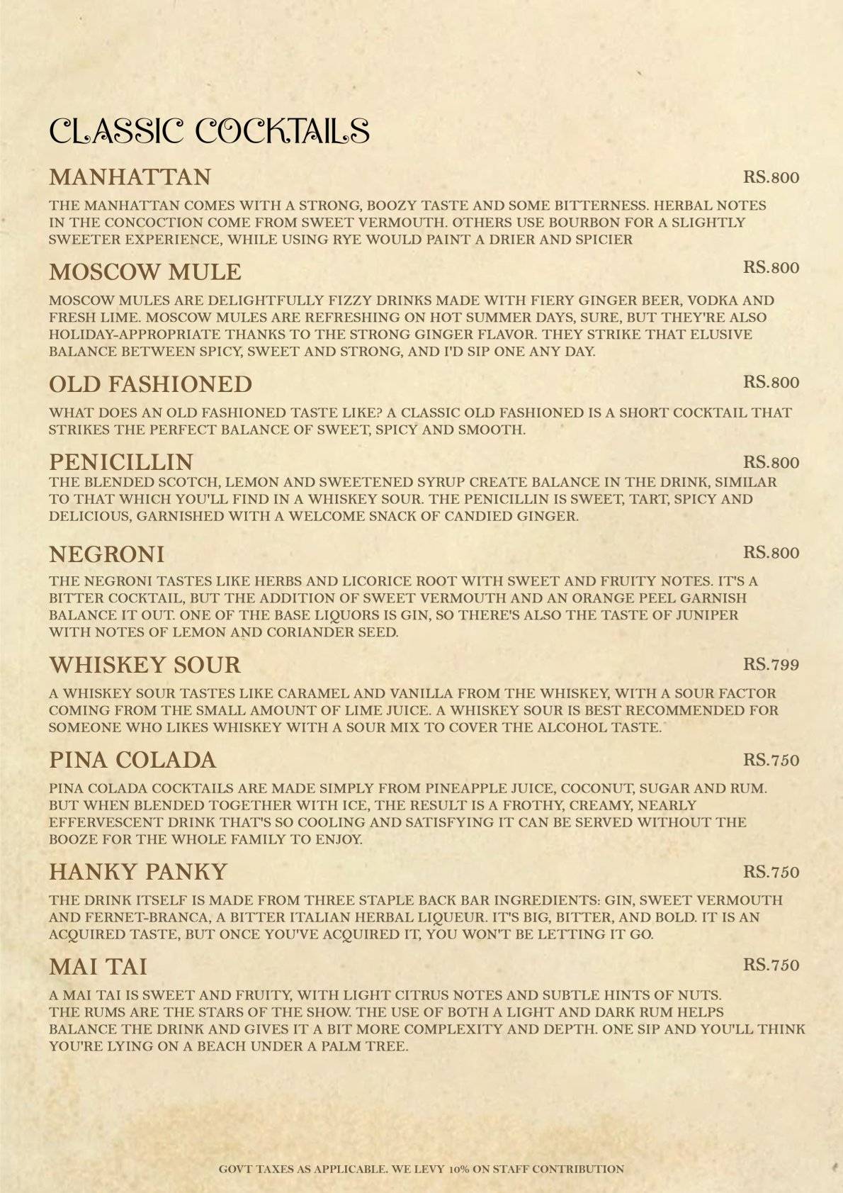 TOY BOY menu