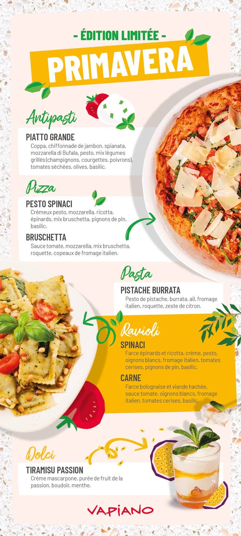 Menu de Vapiano Créteil - Pasta Pizza Bar