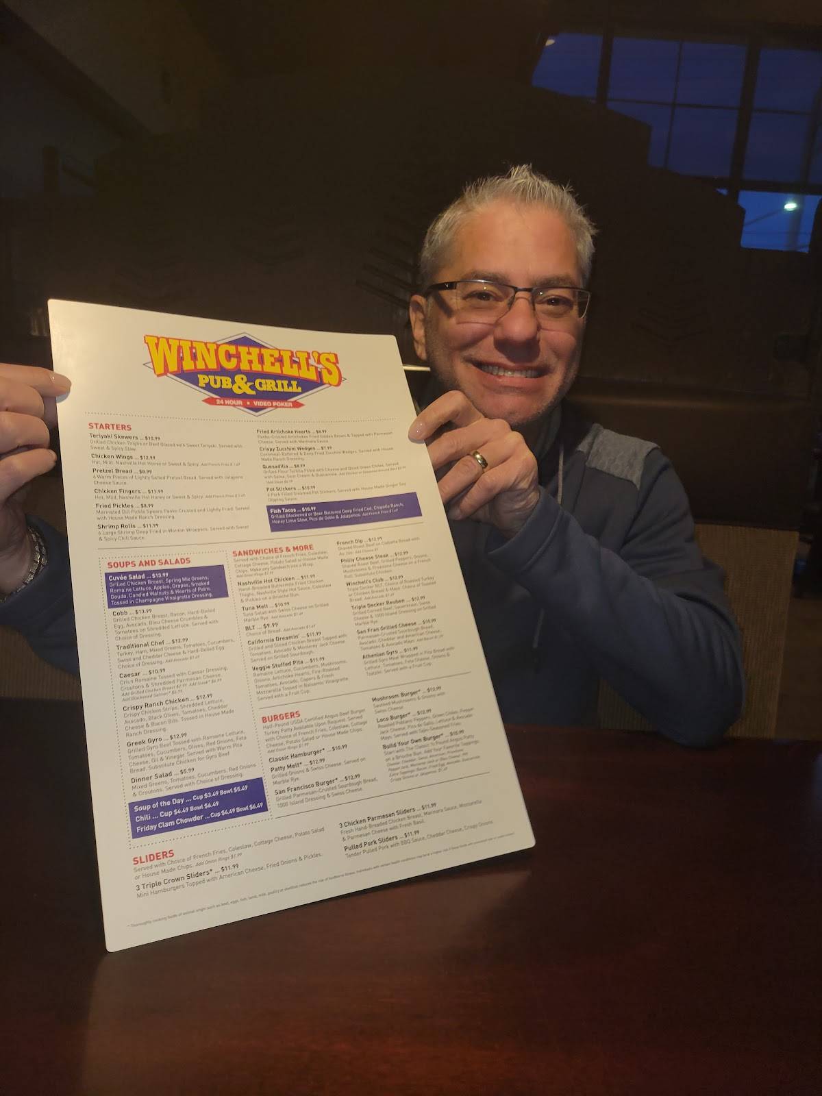 Menu at Winchell's Pub & Grill, Las Vegas, 199 E Warm Springs Rd