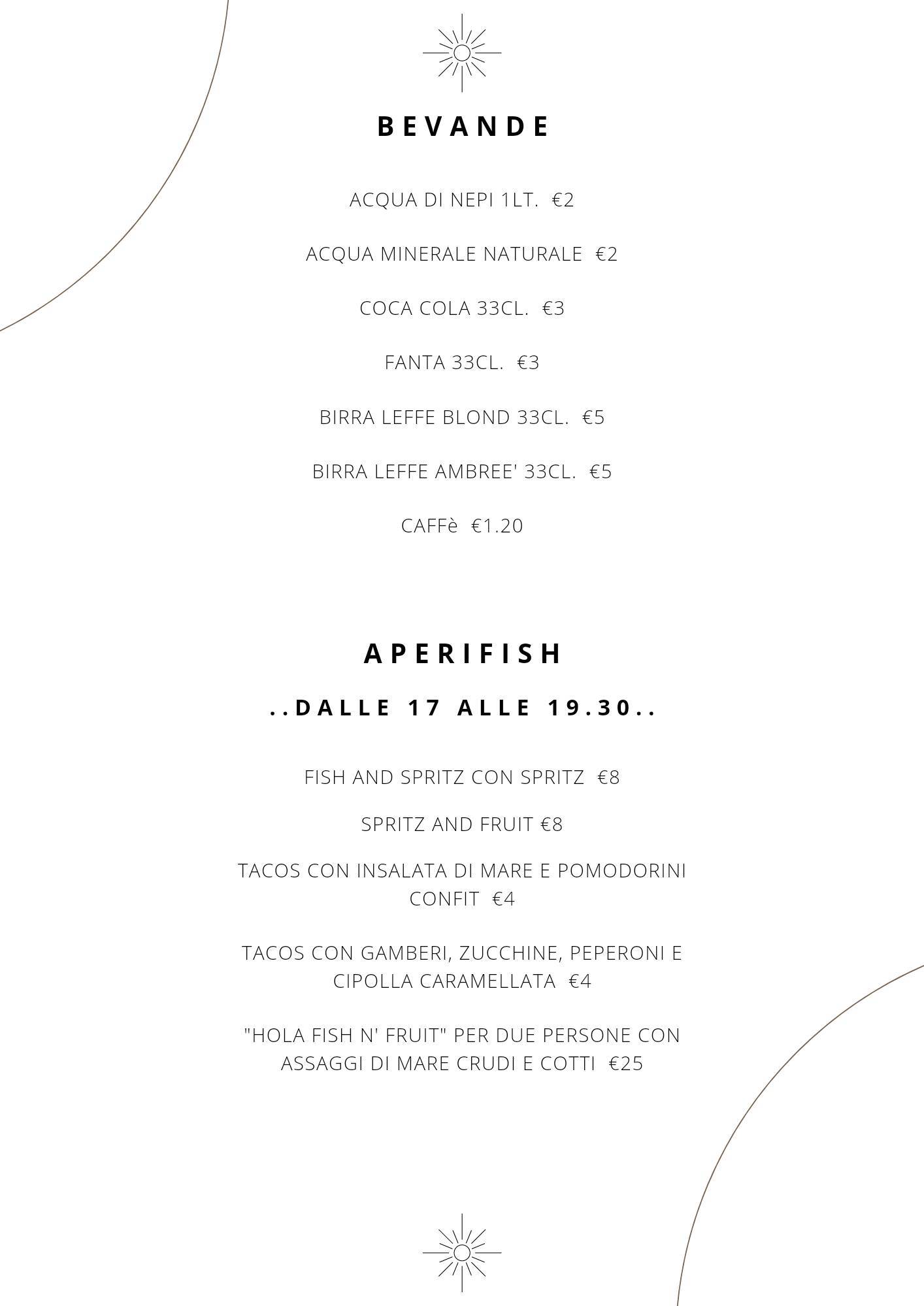 Menu di hola fish'n fruit 