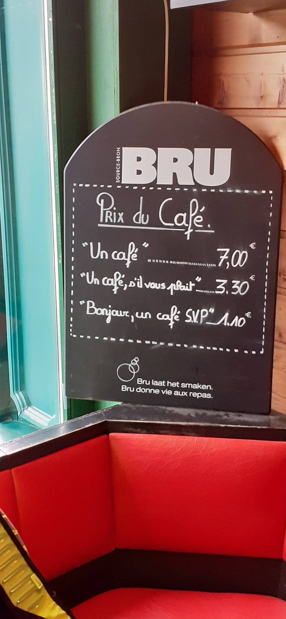 Menu de Pub le Napoli
