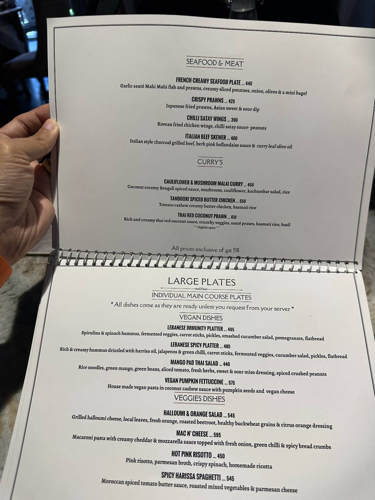 La Maison Rose menu