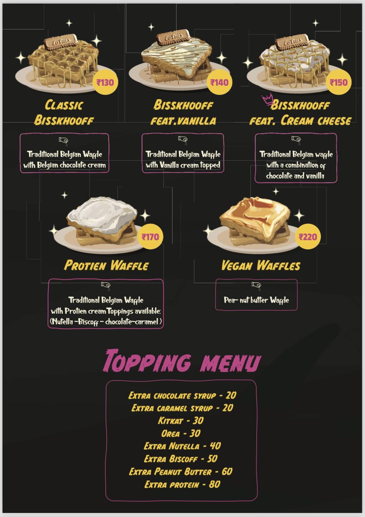 Yo Mamas Waffles menu