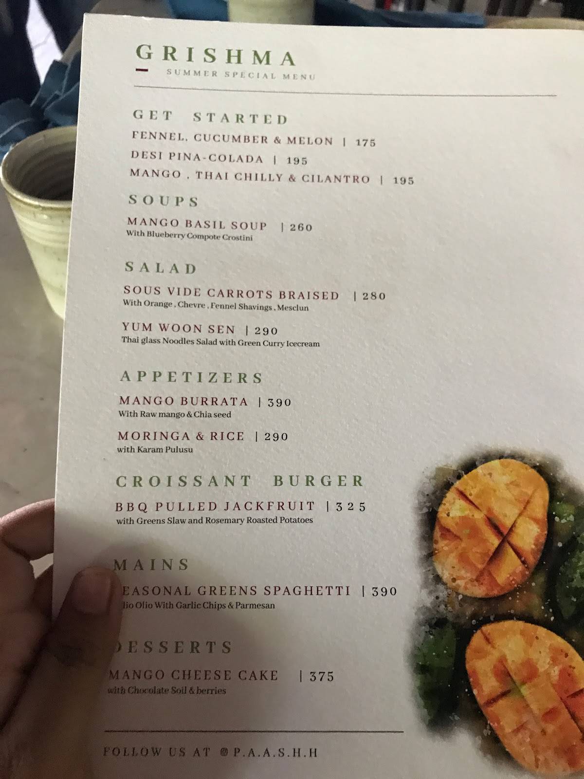 Paashh menu