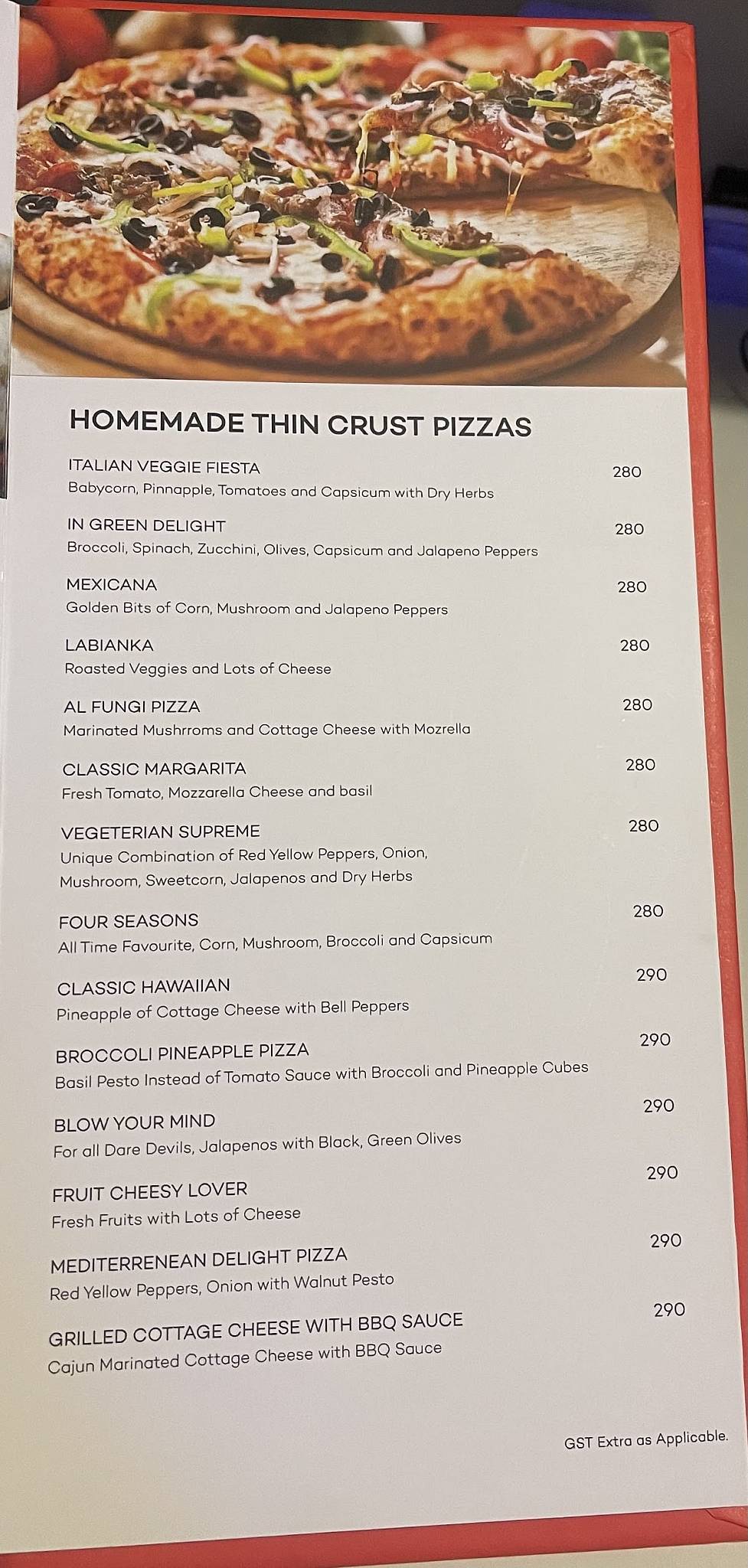 ROSE WOOD RESTAURANT menu