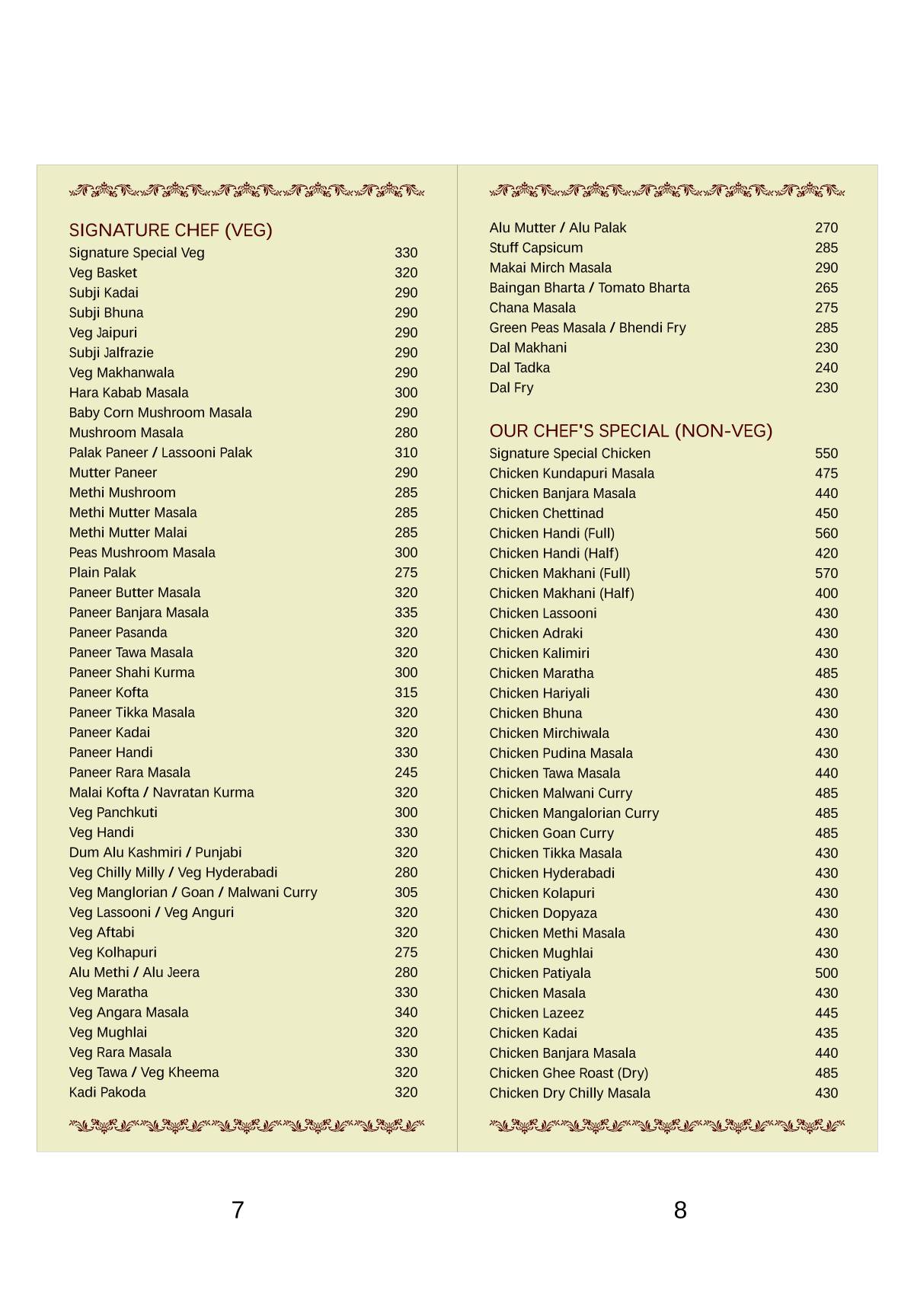 Signature Fine Dining Seafood Restaurant Banquets In Viman Nagar menu