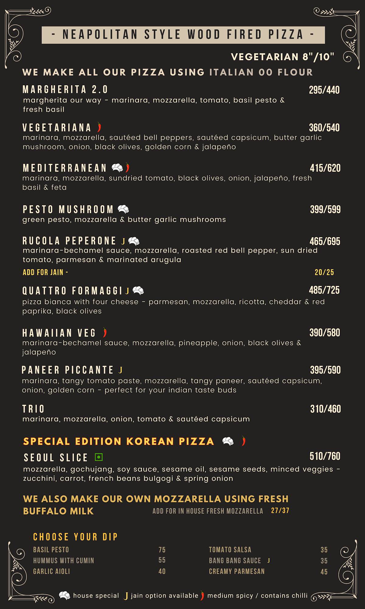 SuBakes - Wood Fired Pizzeria menu