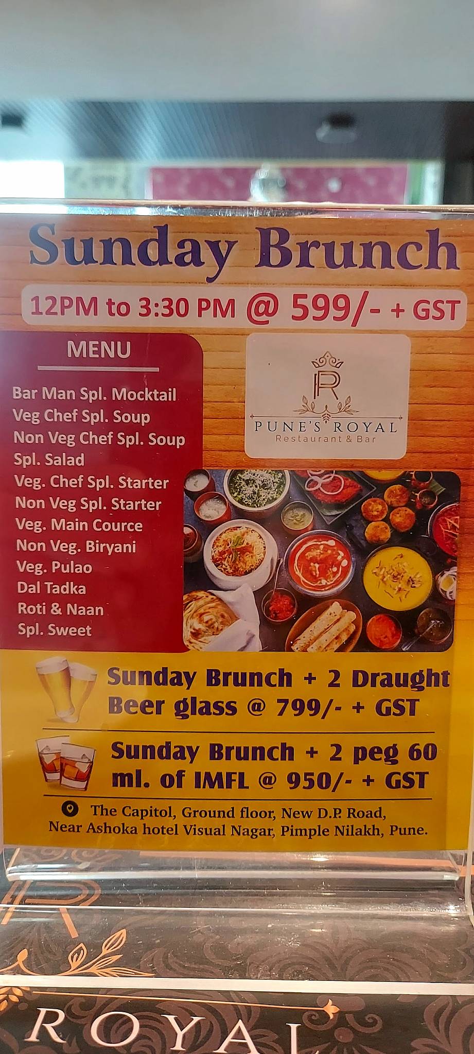Pune's Royal menu
