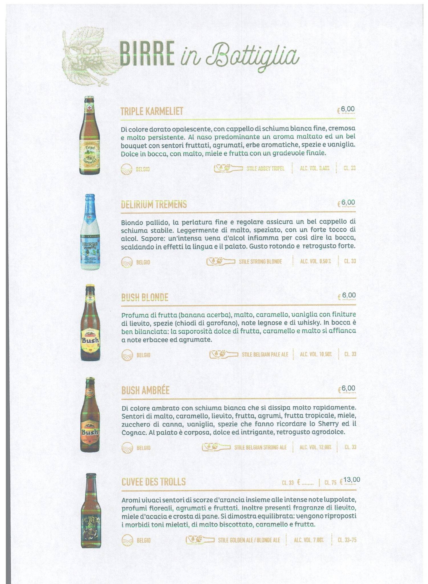 Menu di Mala Rupa Pub 