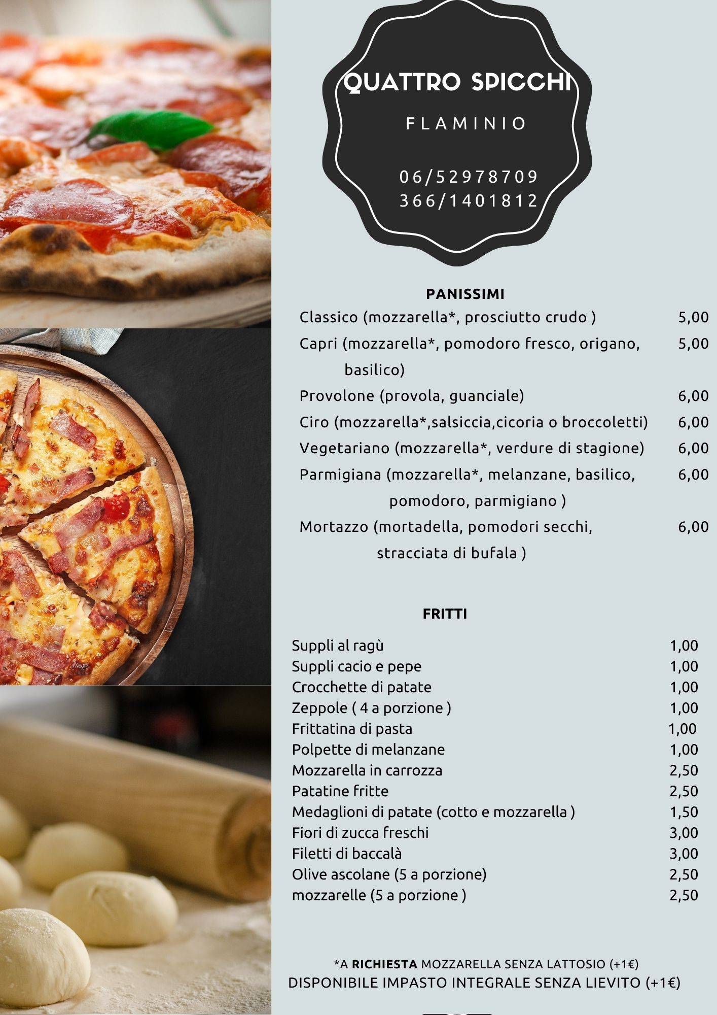Menu de Quattro Spicchi