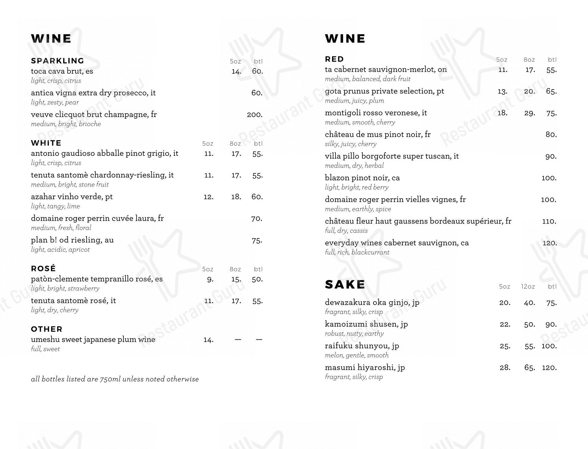 Menu pour R&D Restaurant restaurant