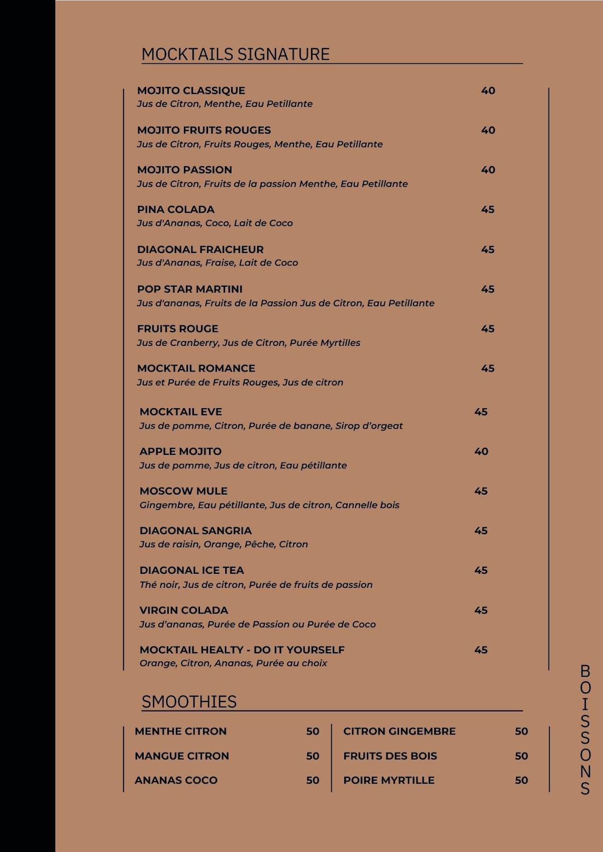 Menu de ROOFTOP DIAGONAL Restaurant