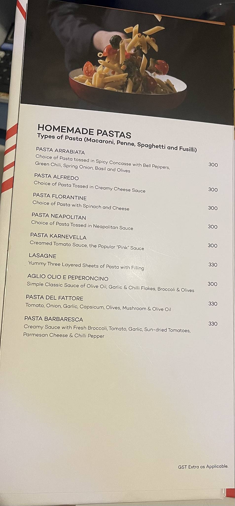 ROSE WOOD RESTAURANT menu