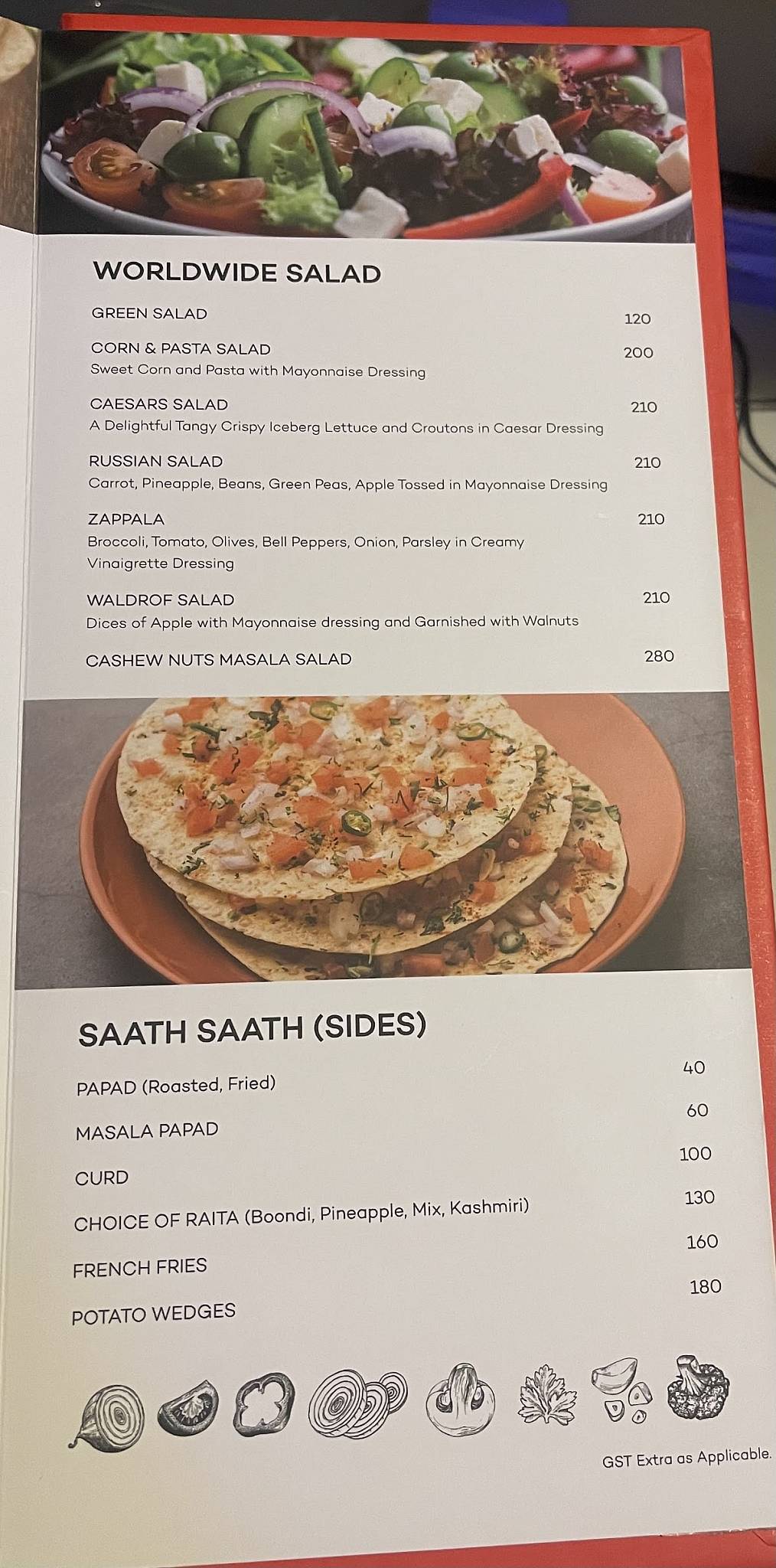 ROSE WOOD RESTAURANT menu