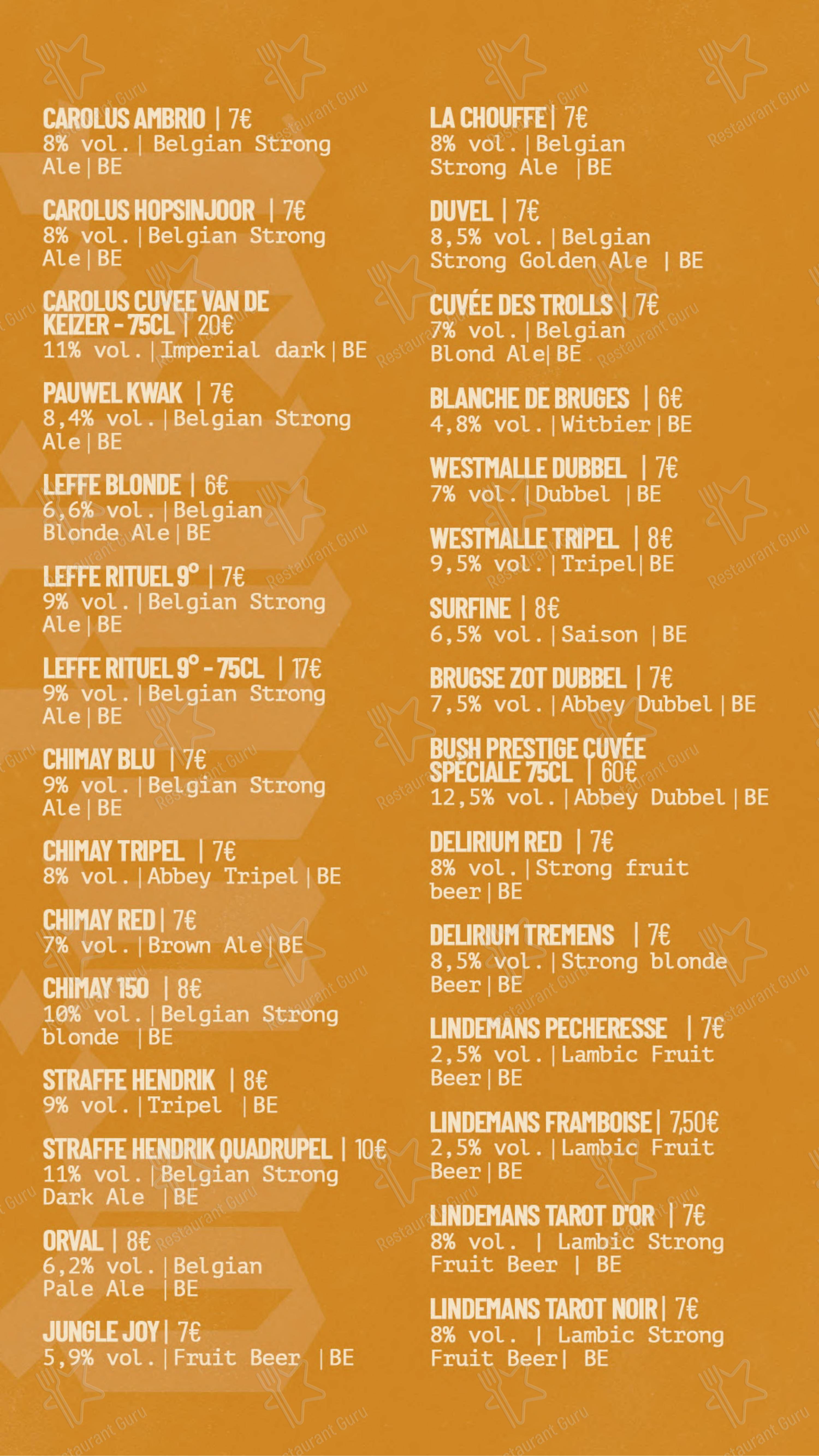 Menu per Radio Rock pub & bar