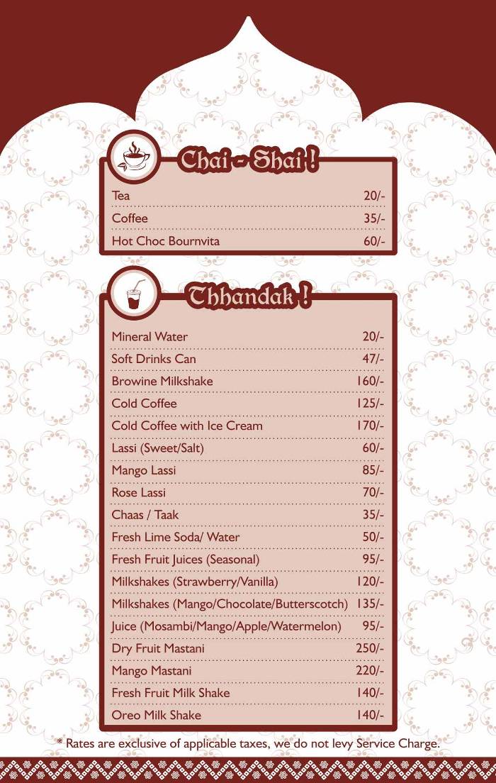 Rajput Restaurant menu