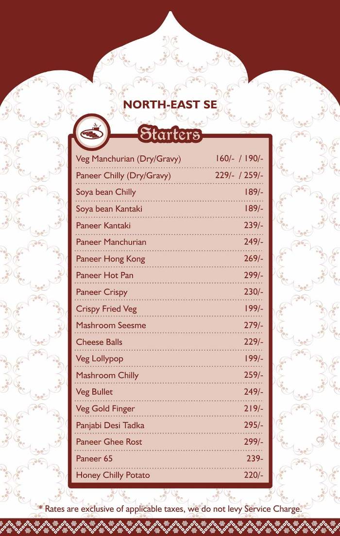 Rajput Restaurant menu