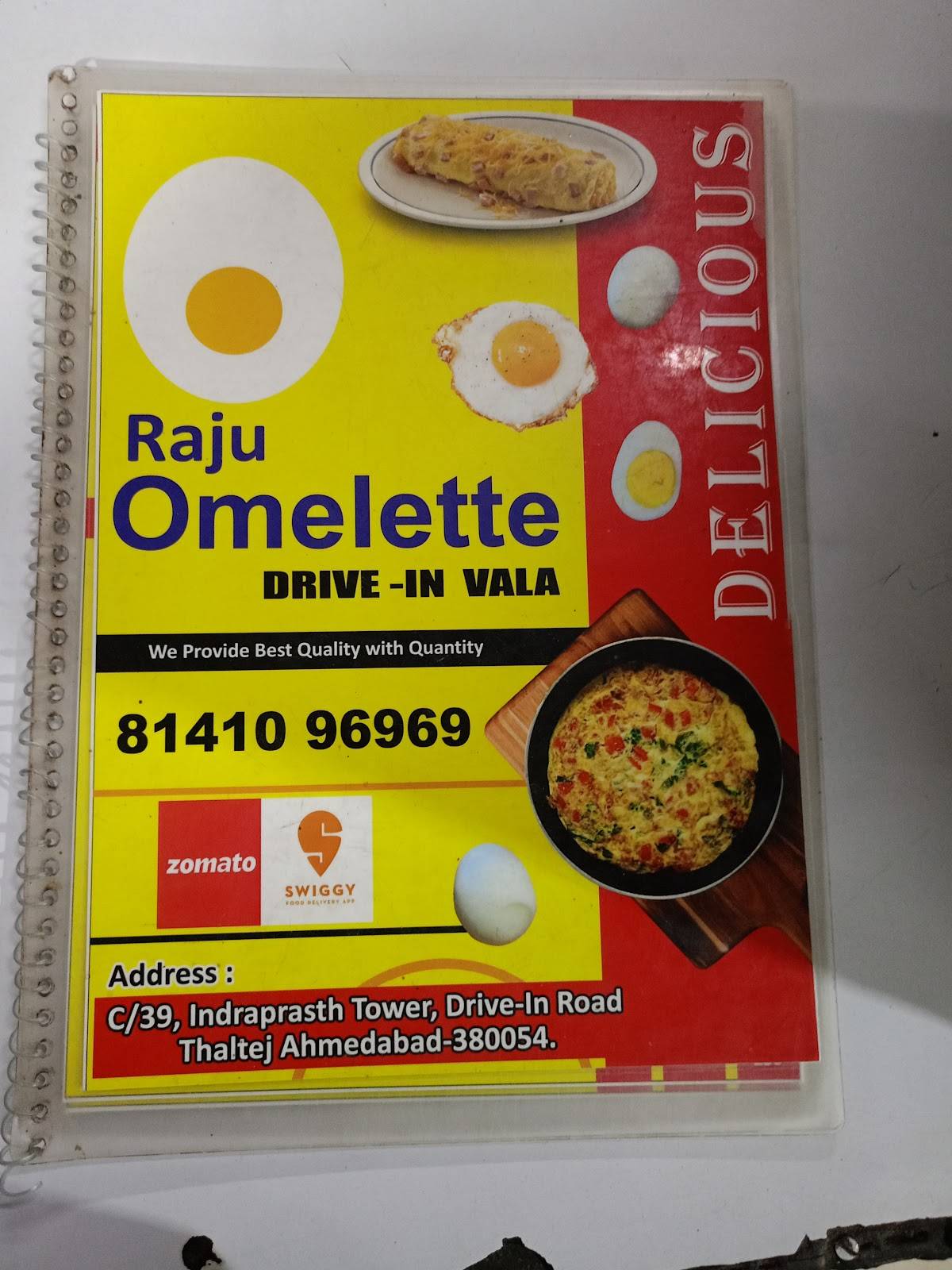 Raju Omelette menu