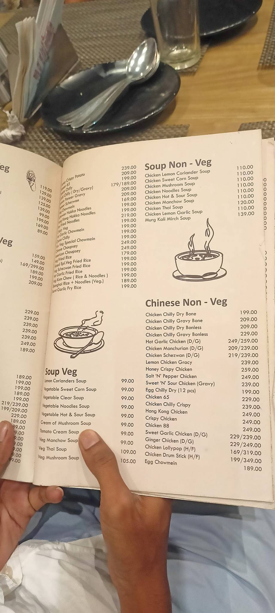 Seasons Restaurant menu