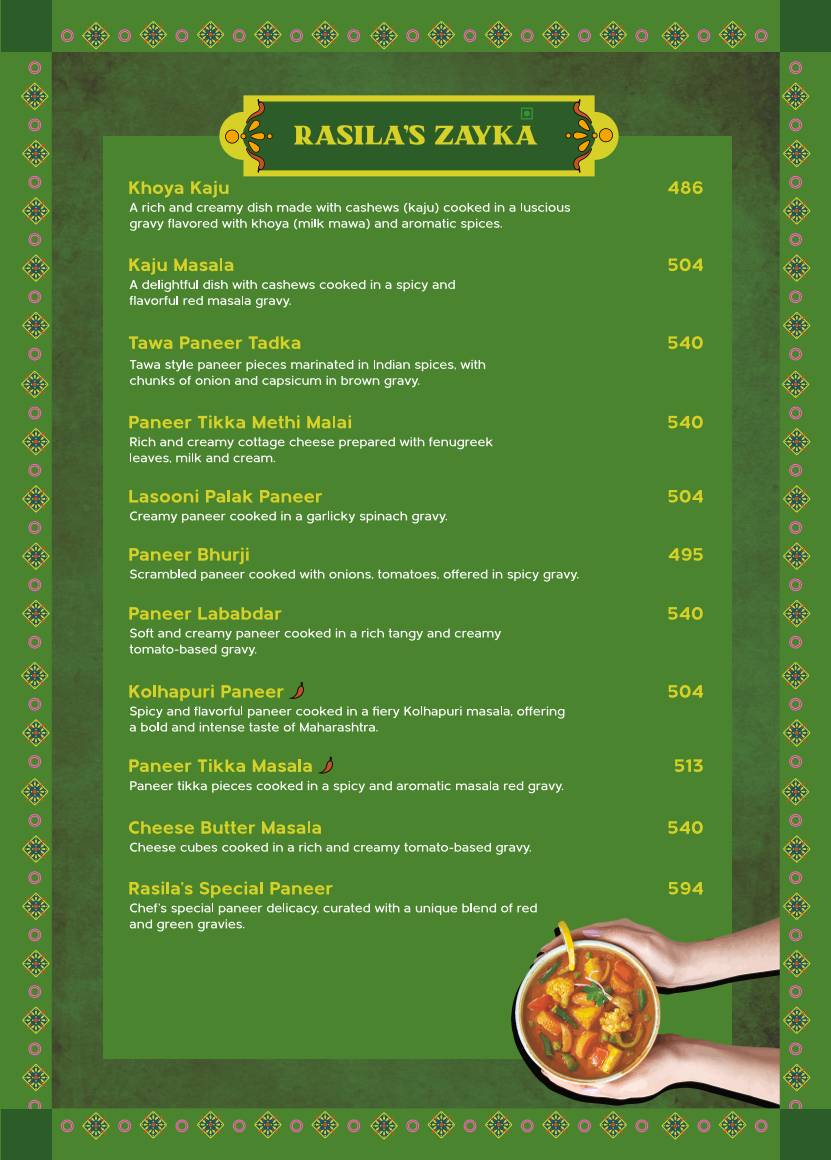 Rasila's Kitchen menu