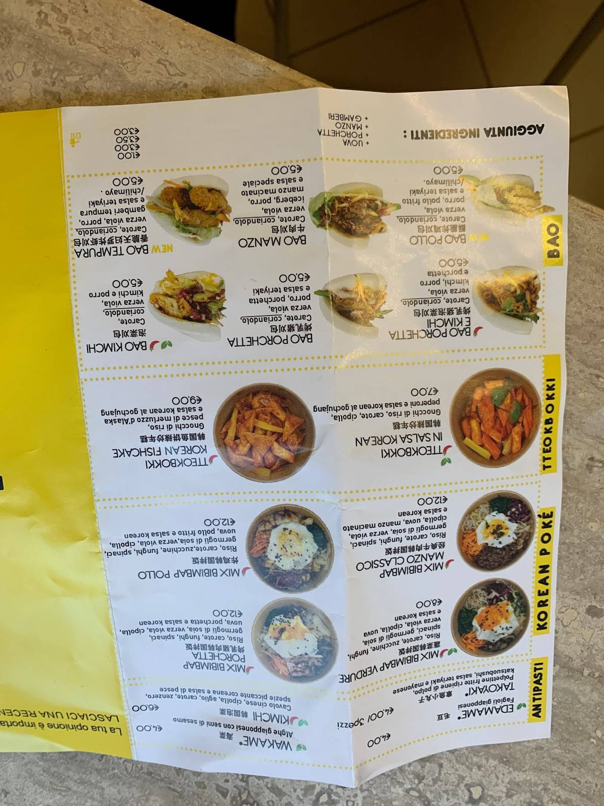 Menu da Ravioleria Esquilino Asian fusion street food ristorante, Roma