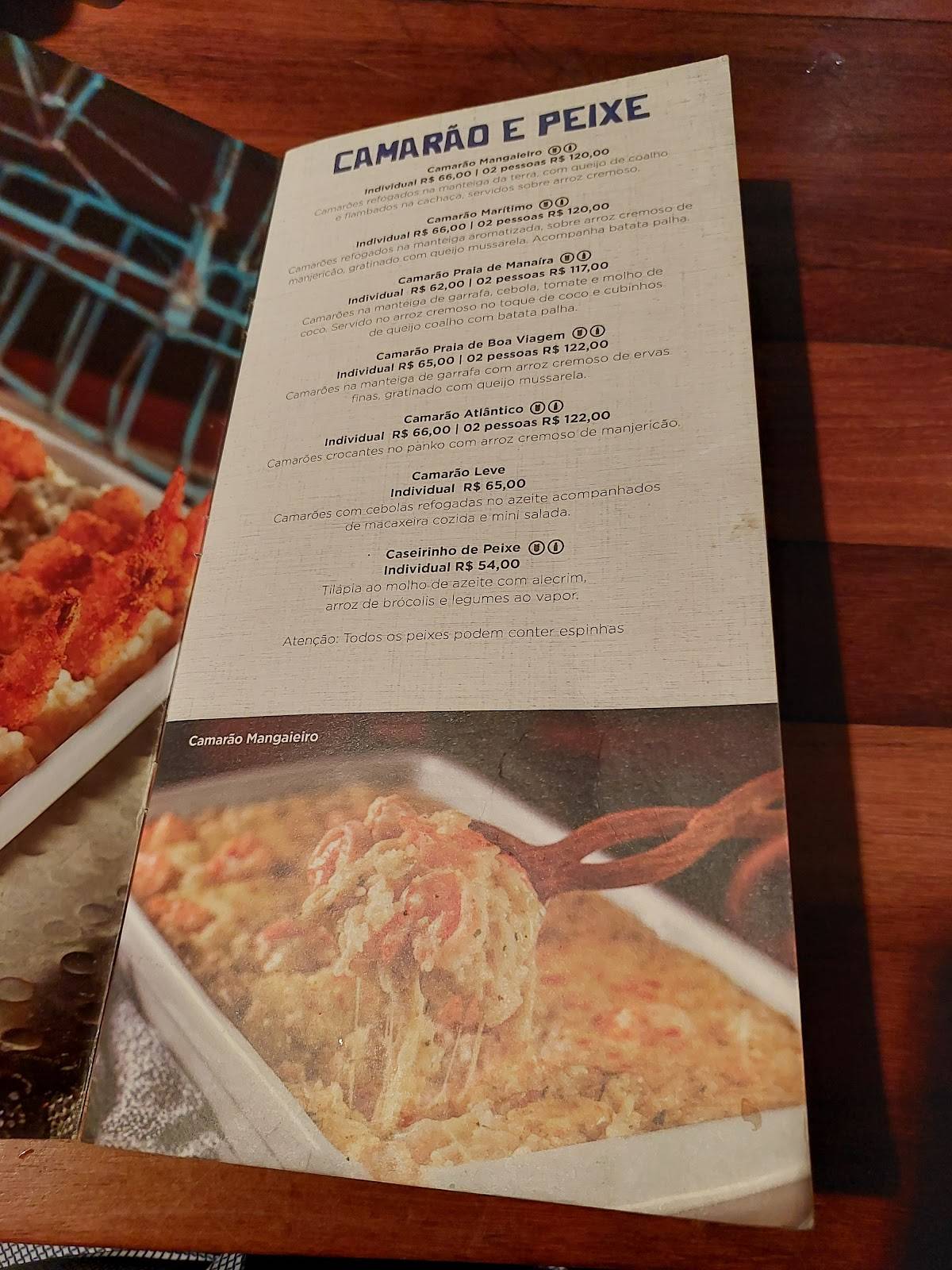 Restaurante Mangai - Recife cardápio